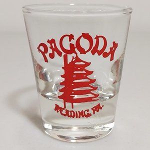 PAGODA Shot Glass RED Reading, PA. Like New #S025